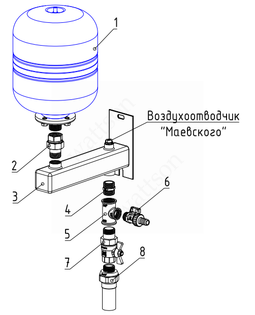 Схема подключения гидроаккумулятора wester