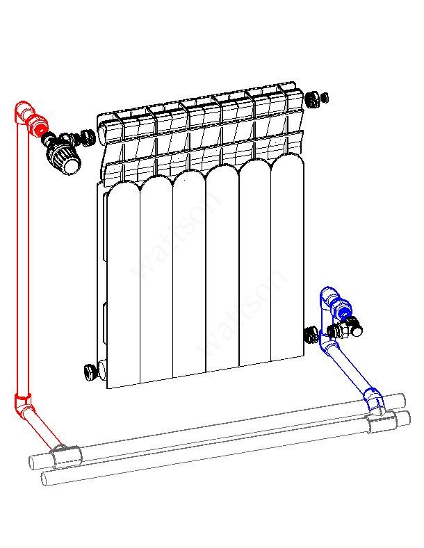 Схема обвязки радиатора отопления