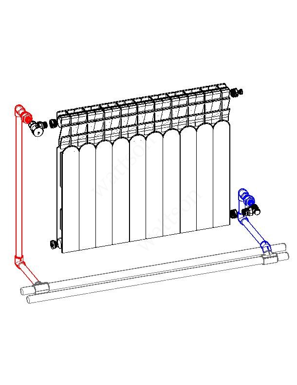 Схема обвязки радиатора отопления