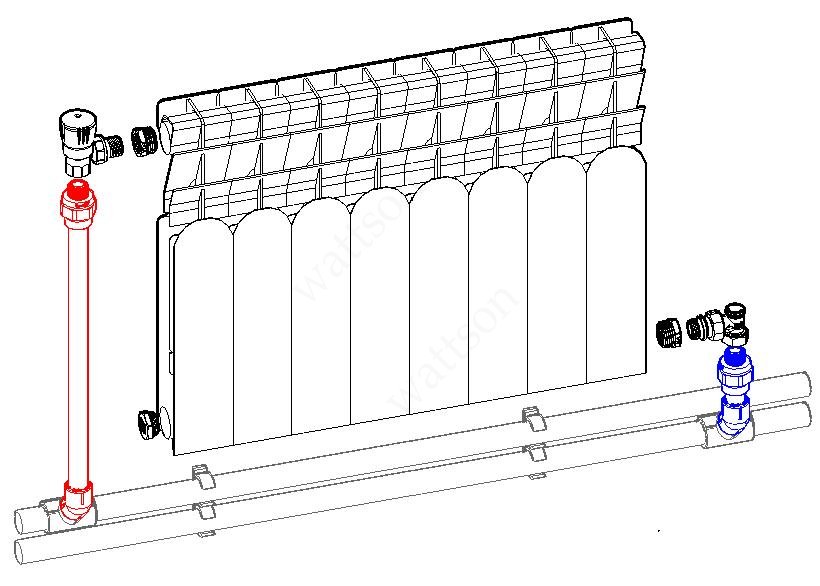 Обвязка радиатора отопления полипропиленом двухтрубная схема