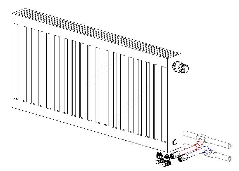 Стальной панельный радиатор с нижним подключением схема подключения