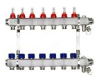 Комплект коллекторов SSM-7RF set с кронштейнами, 7 контуров, нерж. сталь, с расходомерами и клапанными вставками, сливными кранами