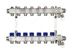 Комплект коллекторов SSM-7R set с кронштейнами, 7 контуров, нерж. сталь, с клапанами и клапанными вставками, сливными кранами